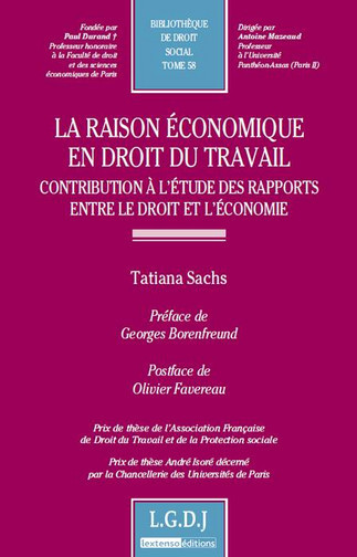 la raison économique en droit du travail : contribution à l'étude des rapports entre le droit et l'économie