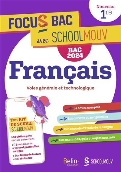 français : 1re, voies générale et technologique : bac 2024