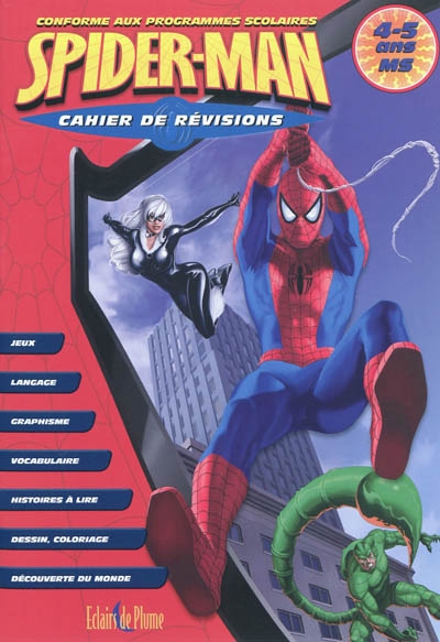 Spiderman cahier de révisions, maternelle moyenne section, 4-5 ans
