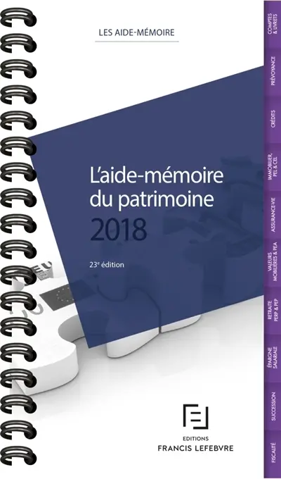 L'aide-mémoire du patrimoine : 2018