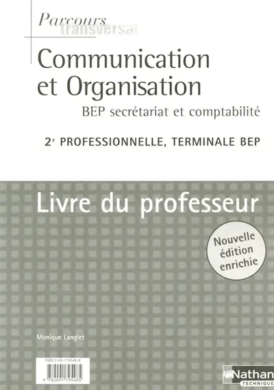 Communication et organisation, BEP secrétariat et comptabilité