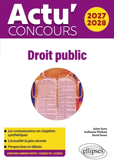 Droit public 2027-2028 : concours administratifs, Sciences Po, licence