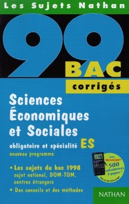 Sciences économiques et sociales, obligatoire et spécialité ES, bac 99