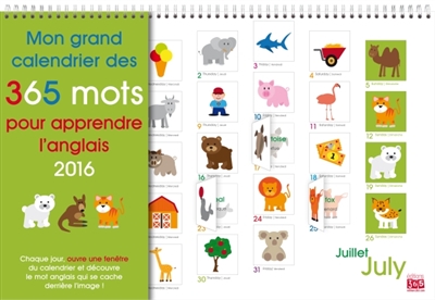 Mon grand calendrier des 365 mots pour apprendre l'anglais : 2016