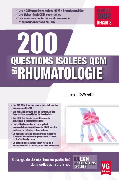 200 questions isolées QCM en rhumatologie : dernier tour DFASM 3