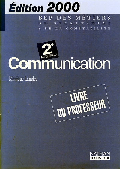 Communication 2e professionnelle : livre du professeur