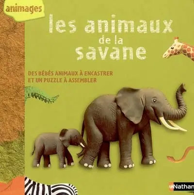 Les animaux de la savane : des bébés animaux à encastrer et un puzzle à assembler