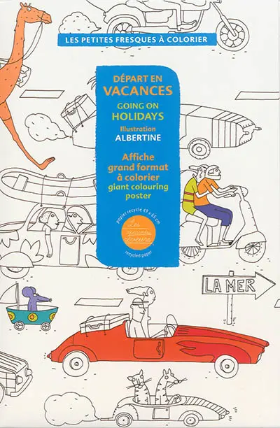 Départ en vacances : affiche grand format à colorier. Going on holidays : giant colouring poster