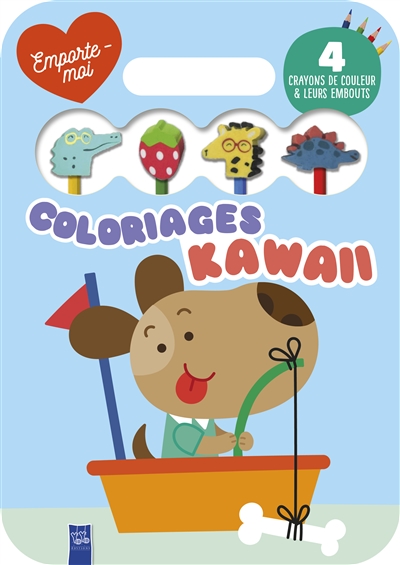 Coloriages kawaii : le chien