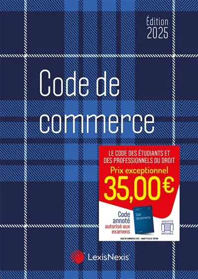 Code de commerce 2025 : jaquette blue tartan