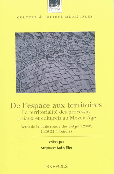 De l'espace aux territoires : la territorialité des processus sociaux et culturels au Moyen Age : actes de la table ronde des 8-9 juin 2006, CESCM (Poitiers)