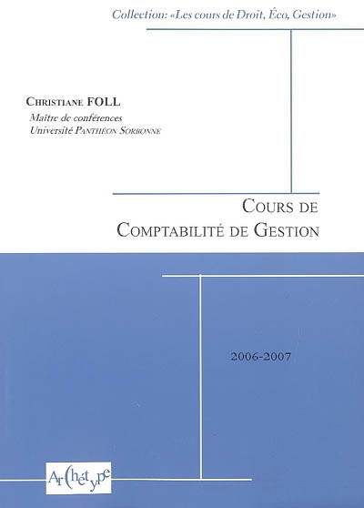 Cours de comptabilité de gestion : 2006-2007