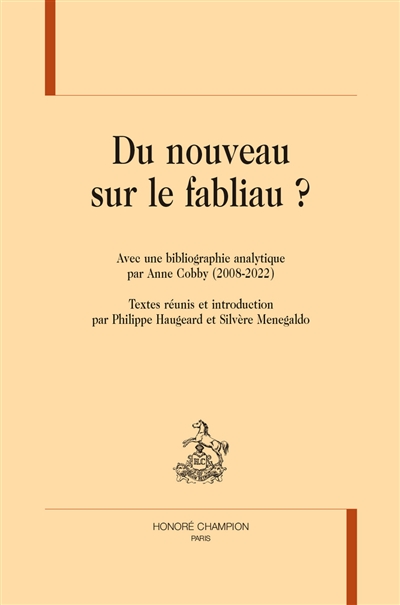 Du nouveau sur le fabliau ?