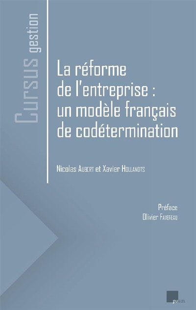couverture du livre La réforme de l'entreprise : un modèle français de codétermination