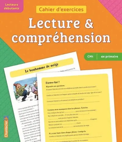 Lecture & compréhension CM1, 4e primaire, lecteurs débutants : cahier d'exercices : le bonhomme de neige