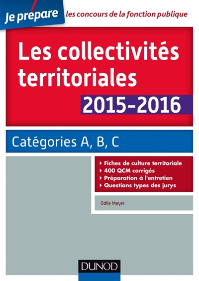 Les collectivités territoriales : catégories A, B, C : 2015-2016