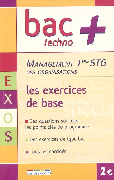 Management des organisations terminale STG : les exercices de base