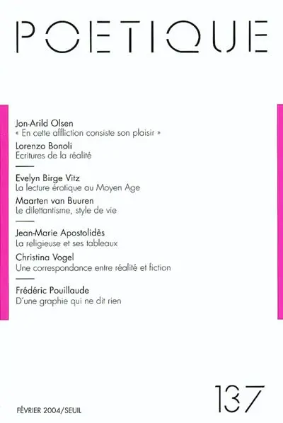 Poétique, n° 137