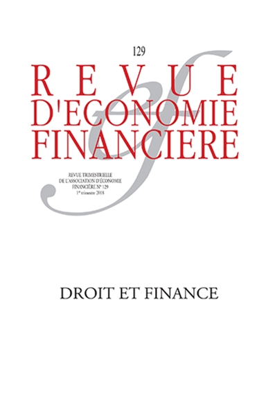 Revue d'économie financière, n° 129. Droit et finance