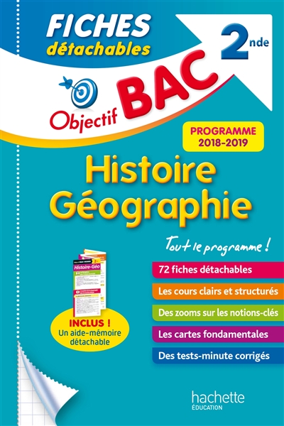 Histoire géographie 2de : fiches détachables : programme 2018-2019