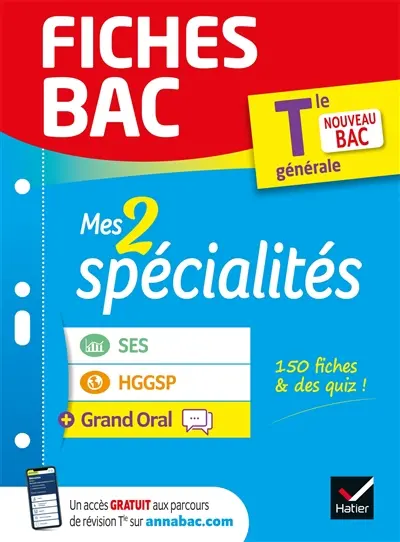 Mes 2 spécialités, terminale générale : SES, HGGSP + grand oral : nouveau bac