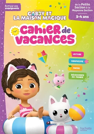 Gabby et la maison magique, de la petite section à la moyenne section : cahier de vacances
