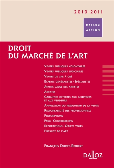 Droit du marché de l'art : 2010-2011