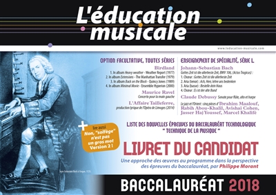 Education musicale (L'). Baccalauréat 2018 : le livret du candidat
