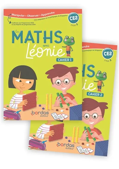 Les maths avec Léonie CE2, cycle 2 : cahiers 1 et 2
