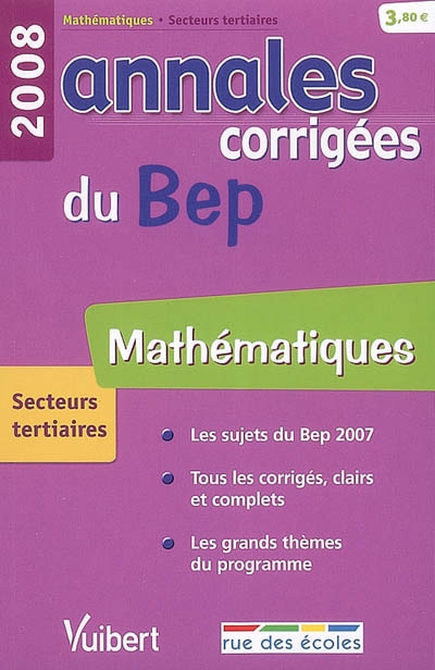Mathématiques secteurs tertiaires : BEP 2008