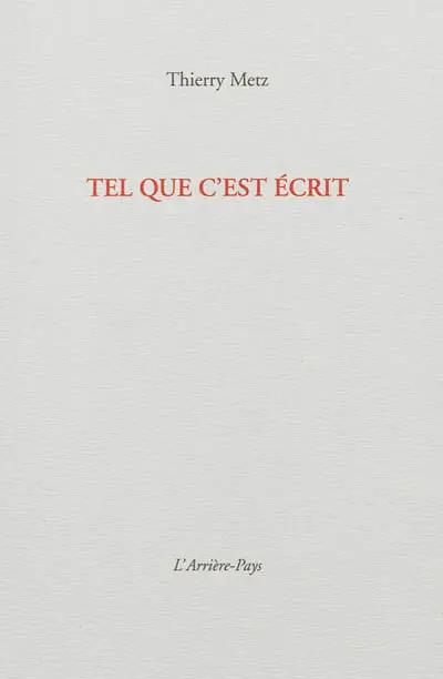 Tel que c'est écrit