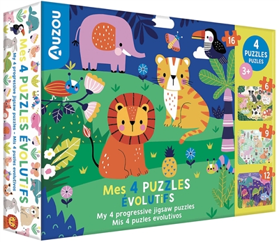 mes 4 puzzles évolutifs. my 4 progressive jigsaw puzzles. mis 4 puzles evolutivos