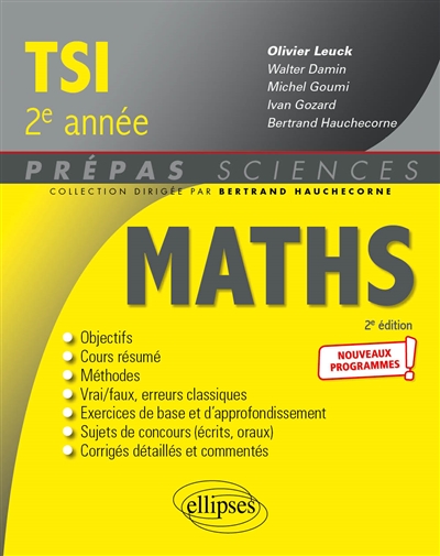 Maths TSI, 2e année : nouveaux programmes