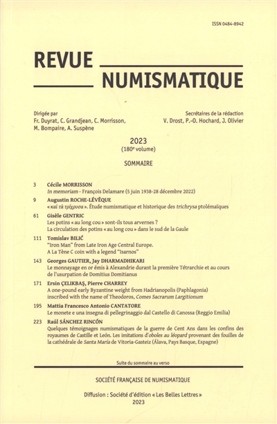 Revue numismatique, n° 180. Varia