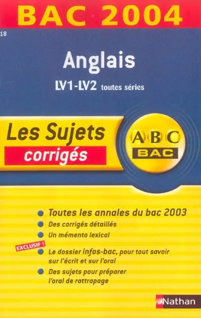 Anglais LV1-LV2 toutes séries : corrigés