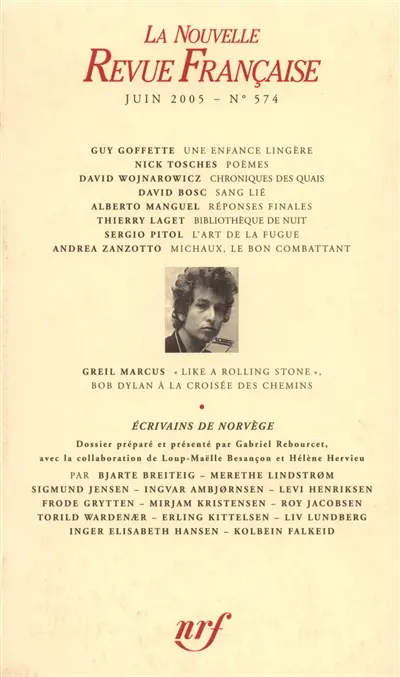 Nouvelle revue française, n° 574. Ecrivains de Norvège