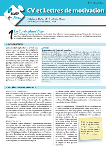 CV et lettres de motivation