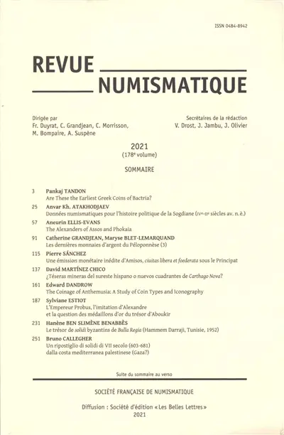 Revue numismatique, n° 178