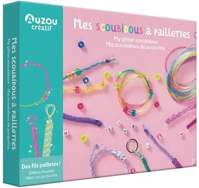 Mes scoubidous à paillettes. My glitter scoubidous. Mis scoubidous de purpurina