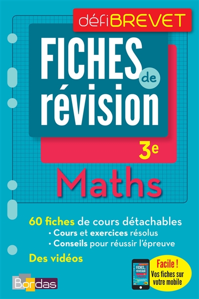 Maths, 3e : fiches de révision