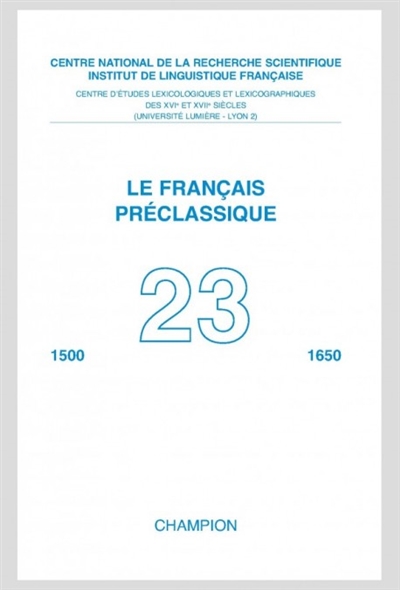 Français préclassique (Le), n° 23