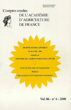 Comptes rendus de l'Académie d'agriculture de France, n° 6 (2000)