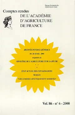 Comptes rendus de l'Académie d'agriculture de France, n° 6 (2000)