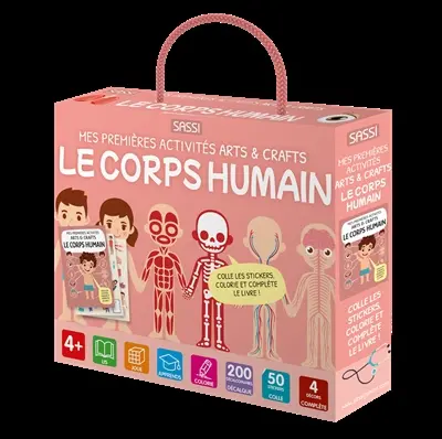 Le corps humain : colle les stickers, colorie et complète le livre !