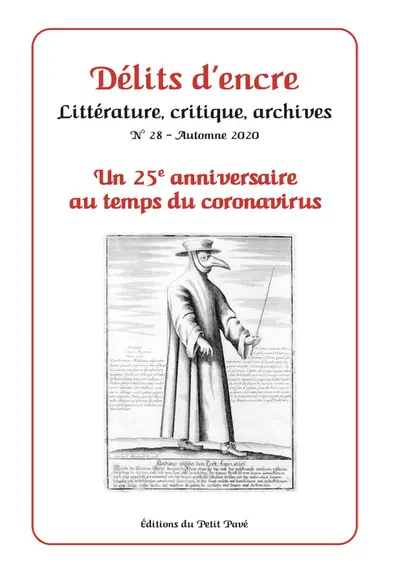 Délits d'encre, n° 28. Un 25e anniversaire au temps du coronavirus