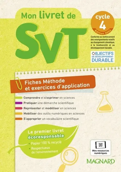 Mon livret de SVT, cycle 4 : fiches méthode et exercices d'application Mon livret de SVT, cycle 4 : fiches méthode et exercices d'application
