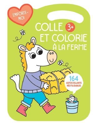 Colle et colorie à la ferme : couverture verte