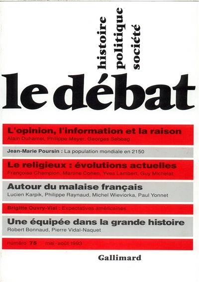 Débat (Le), n° 75