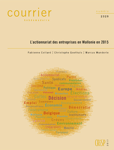Courrier hebdomadaire, n° 2329. L'actionnariat des entreprises en Wallonie en 2015