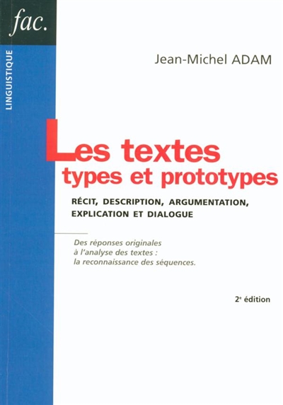 Les textes, types et prototypes : récit, description, argumentation, explication et dialogue